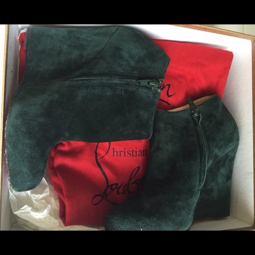 Christian Louboutin Belle Zeppa Suede Booties-